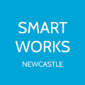 NRL Recruitment - image - Smart Works Newcastle charity logo in blue with white text