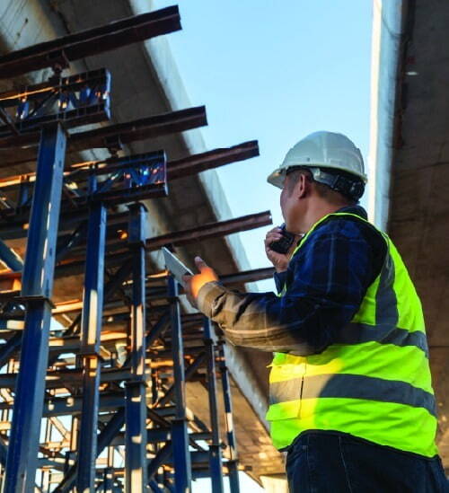 Worker on a construction site.