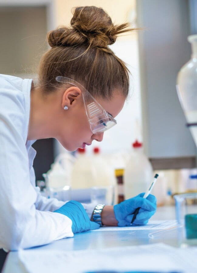 woman in lab